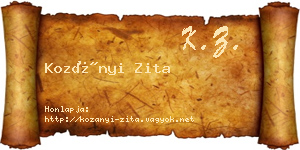 Kozányi Zita névjegykártya
