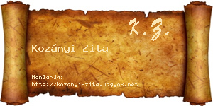 Kozányi Zita névjegykártya
