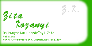zita kozanyi business card